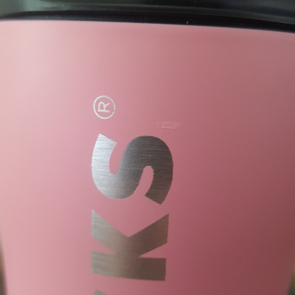 Starbucks 2008 pink and silver curvy stainless steel hot beverage cup mug 12oz - Picture 5 of 12